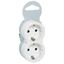 2P+E multi-socket plug - German std - 2 front outlets - white/grey - sleeve thumbnail 1