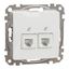 Double Telephone socket, Sedna Design & Elements, RJ11, White thumbnail 3