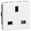 Socket outlet Mosaic - British - 2P+E 13 A - 2 modules - white thumbnail 1