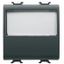 PUSH-BUTTON WITH ILLUMINATED NAME PLATE 250V ac - NO 10A - 2 MODULES - SATIN BLACK - CHORUSMART thumbnail 2