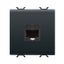 RJ45 SOCKET - CATEGORY 5e - UTP - 2 MODULES - SATIN BLACK - CHORUSMART thumbnail 2