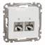 Double DATA Outlet CAT 6A STP, Sedna Design & Elements, RJ45, White thumbnail 5