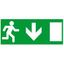 Label - for emergency lighting luminaires - exit door below - 310x112 mm thumbnail 1