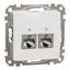 Double DATA Outlet CAT 6A STP, Sedna Design & Elements, RJ45, White thumbnail 3