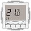 Flush-mounted thermostat as room controller, RAL9016 glossy 55x55, AC 230V, 1 changeover contact, heating 5(2) A, cooling 1(1) A, white backlighting thumbnail 2