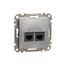 Double DATA Outlet CAT 6A UTP, Sedna Design & Elements, RJ45, Aluminium thumbnail 3