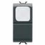 PUSH-BUTTON 1P 250V ac - NO 16A -  OPAL DIFFUSER - 1 MODULE - SATIN BLACK - CHORUSMART thumbnail 2