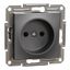 Asfora - single socket outlet without earth contact, wo frame, anthracite thumbnail 2