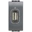 USB socket LivingLight 2 modules anthracite thumbnail 1