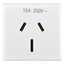 AUSTRALIAN STANDARD SOCKET-OUTLET 250V ac - 2P+E 15A - FLAT PLUG - 2 MODULES - SYSTEM WHITE thumbnail 1