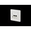 Modul wall outlet flush mounted 2 port unequipped pure white thumbnail 1