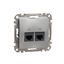 Double DATA Outlet CAT 6A UTP, Sedna Design & Elements, RJ45, Aluminium thumbnail 4