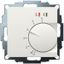 UP room controller, RAL9010 matt 55x55, 5-30C, AC 230V, 16 A relay output 1 NO contact, PWM / 2 point control, switch, TA, LED displays thumbnail 1