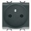 FRENCH STANDARD SOCKET-OUTLET 250V ac - QUICK WIRING TERMINALS - 2P+E 16A - 2 MODULES - SATIN BLACK - CHORUSMART thumbnail 2