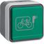 SCHUKO soc.out. green hinged cover+imprinted symb. e-bike, W.1, grey/  thumbnail 1