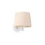 SAMBA WHITE WALL LAMP BEIGE RIBBONED LAMPSHADE ø21 thumbnail 1