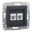 Asfora - double Data socket - RJ45 cat6 UTP, wo frame, anthracite thumbnail 2