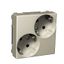 Exxact double socket-outlet diagonal earthed screwless metallic thumbnail 2