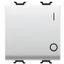 ONE-WAY SWITCH 2P 250V ac - 16AX - NEUTRAL BUTTON - SYMBOL 0/1 - 2 MODULES - GLOSSY WHITE – CHORUSMART thumbnail 2