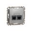 Double DATA Outlet CAT 5E UTP, Sedna Design & Elements, RJ45, Aluminium thumbnail 4