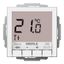 Flush-mounted thermostat as room controller, RAL9016 glossy 55x55, AC 230V, 10 A relay output 1 NO contact, white backlighting thumbnail 1