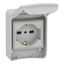 PratiKa socket - grey - 2P + E - 10/16 A - 250 V - Italian - IP65 - surface thumbnail 3