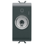 PUSH-BUTTON 2P 250V ac - NO 10A - WITH KEY - 1 MODULE - SATIN BLACK - CHORUSMART thumbnail 1