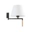 RON DARK GREY WALL LAMP WHITE LAMPSHADE thumbnail 1