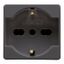 ITALIAN/GERMAN STANDARD SOCKET-OUTLET 250V ac - 2P+E 16A DUAL AMPERAGE - P40 - 2 MODULES - SYSTEM BLACK thumbnail 2