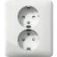 Exxact double socket-outlet earthed screw white thumbnail 2