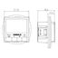 Flush-mounted thermostat as room controller, RAL9016 glossy 55x55, AC 230V, 1 changeover contact, heating 5(2) A, cooling 1(1) A, white backlighting thumbnail 3