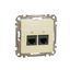 Double DATA Outlet CAT 6 UTP, Sedna Design & Elements, RJ45, Wood brich thumbnail 4