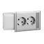 Thorsman - CYB-PS - socket outlet - double slave adaptor - 37° - alu metallic thumbnail 2