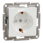 Asfora - single socket outlet with side earth - 16A shutters white w/o frame thumbnail 4