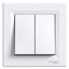 Asfora - double 1pole pushbutton - 10A lift terminals, white thumbnail 3