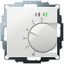 UP room controller, RAL9016 glossy 55x55, 5-30C, AC 230V, triac output, switchable 5 actuators each 3W, change-over input, TA 3.5K, LED displays thumbnail 2