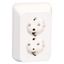 Robust - double socket outlet - 2P+E - surface - screwless - 16A - 250V - white thumbnail 3