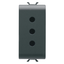 ITALIAN STANDARD SOCKET-OUTLET 250V ac - 2P+E 10A - P11 - 1 MODULE - SATIN BLACK - CHORUSMART thumbnail 1