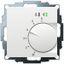 UP room controller, RAL9016 matt 55x55, 5-30C, AC 24V, triac output, switchable 5 actuators each 3W, change-over input, TA 3.5K, LED displays thumbnail 1