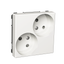 Exxact double socket-outlet diagonal unearthed screwless white thumbnail 4