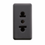 EURO-AMERICAN STANDARD SOCKET-OUTLET 250/125V ac - 2P+E 15A - 1 MODULE - SYSTEM BLACK thumbnail 1