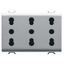 ITALIAN STANDARD TRIPLE SOCKET-OUTLET 250V ac - 3X2P+E 16A DUAL AMPERAGE - P11-P17 - 3 MODULES - TITANIUM - CHORUSMART thumbnail 1