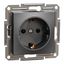 Asfora - single socket outlet with side earth, wo frame, anthracite thumbnail 3