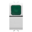 PUSH-BUTTON 1P 250V ac - NO 16A -  GREEN DIFFUSER - 1 MODULE - GLOSSY WHITE - CHORUSMART thumbnail 1