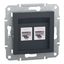 Asfora - double Data socket - RJ45 cat6 UTP, wo frame, anthracite thumbnail 3