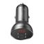 Car Charger 24W 12-24V 2xUSB 4.8A with LED Display, Grey thumbnail 3