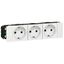 Multiple socket Mosaic - 3 x 2P+E - for snap on trunking - white thumbnail 1