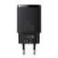 Wall Quick Charger 20W USB + USB-C QC3.0 PD3.0, Black thumbnail 3