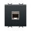 RJ45 SOCKET - CATEGORY 6 - FTP - 2 MODULES - SATIN BLACK - CHORUSMART thumbnail 2